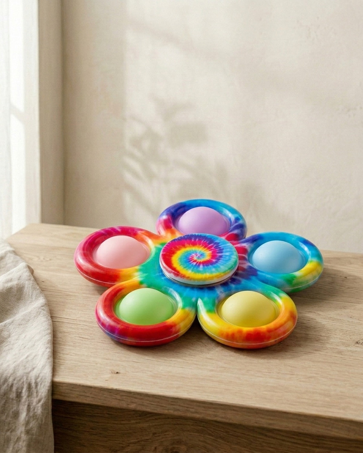 The tie-dye simple dimple fidget spinner