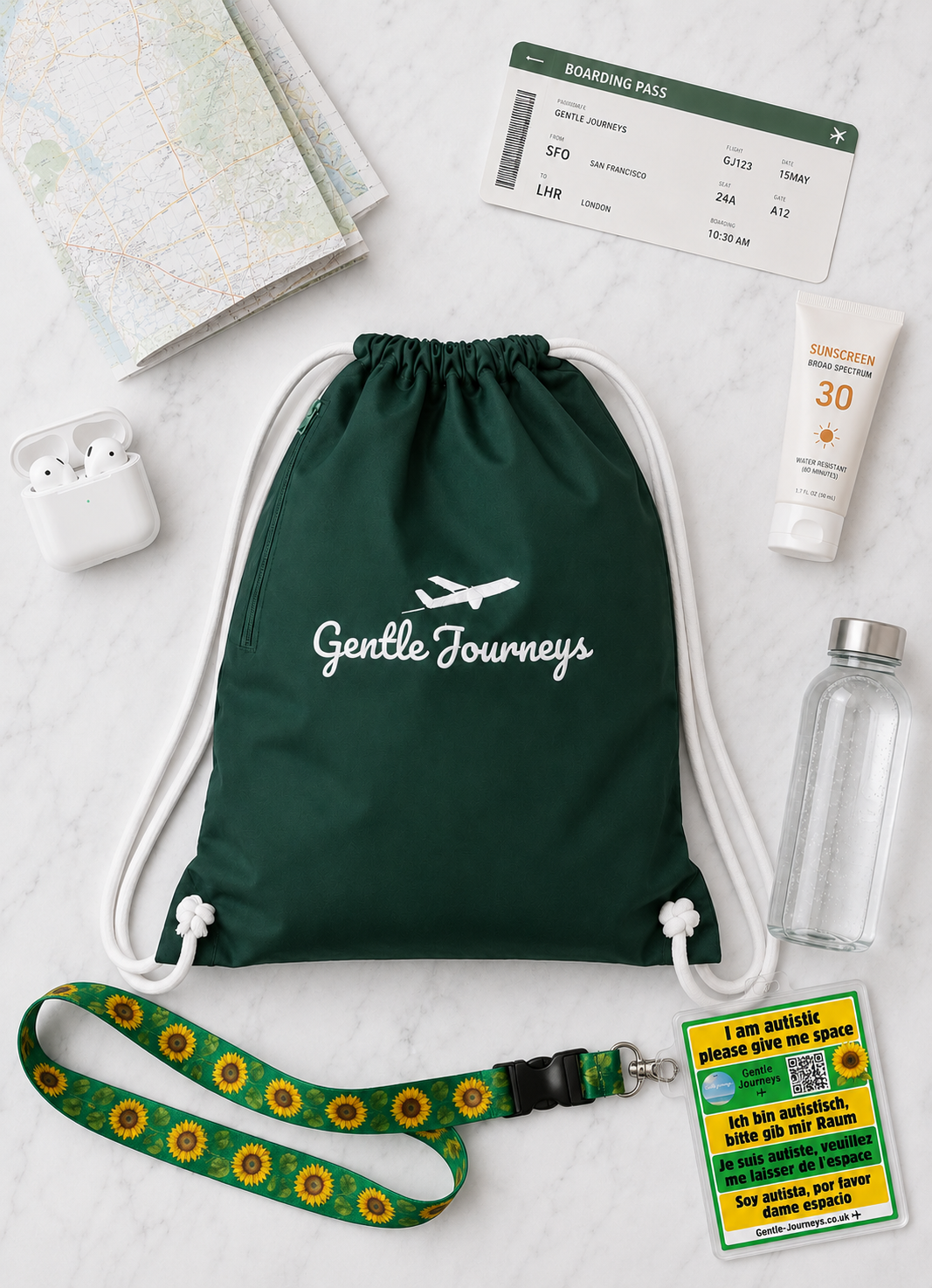 Water-Resistant Bag & Lanyard Bundle